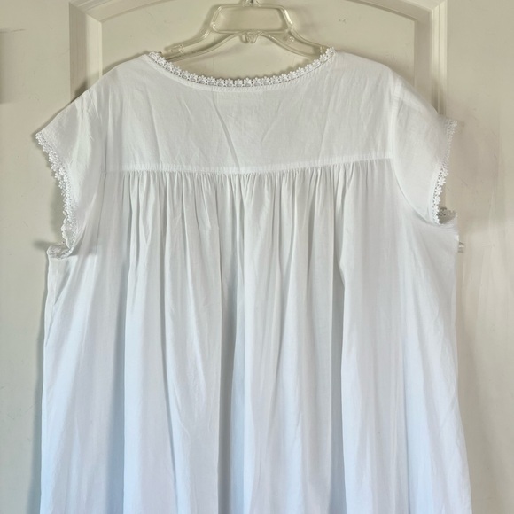 Eileen West Nightgown Extra Large Cottagecore Floral Lace Cotton Grandma Gown - Picture 9 of 11